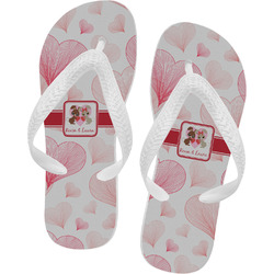 Hearts & Bunnies Flip Flops - Large (Personalized)