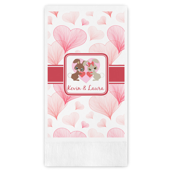 Custom Hearts & Bunnies Guest Towels - Full Color (Personalized)