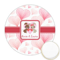 Hearts & Bunnies Printed Cookie Topper - 2.5" (Personalized)
