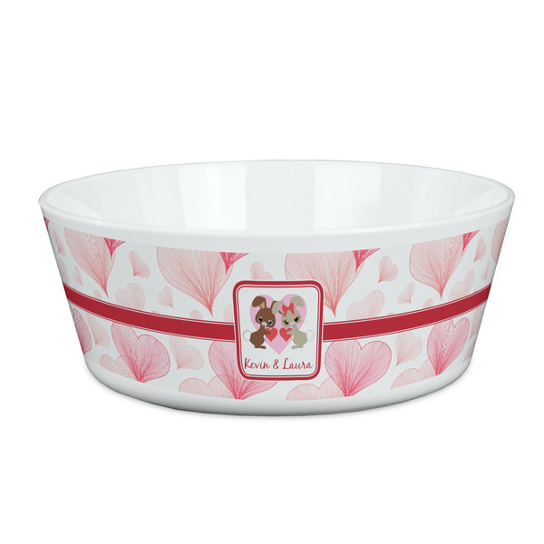 Custom Hearts & Bunnies Kid's Bowl (Personalized)