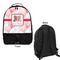 Hearts & Bunnies Large Backpack - Black - Front & Back View