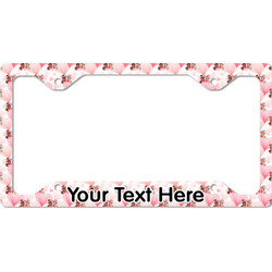 Hearts & Bunnies License Plate Frame - Style C (Personalized)