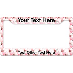 Hearts & Bunnies License Plate Frame - Style B (Personalized)