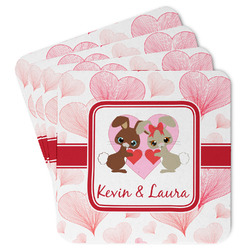Hearts & Bunnies Paper Coasters (Personalized)
