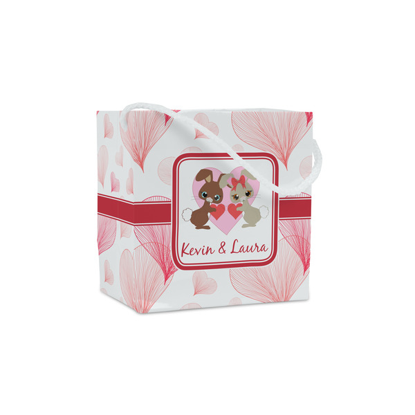 Custom Hearts & Bunnies Party Favor Gift Bags - Matte (Personalized)