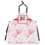 Hearts & Bunnies Apron Without Pockets w/ Couple's Names