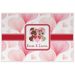 Hearts & Bunnies Laminated Placemat w/ Couple's Names