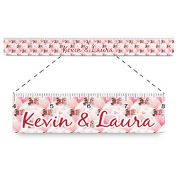 Hearts & Bunnies Plastic Ruler - 12" (Personalized)