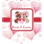 Hearts & Bunnies Iron On Faux Pocket (Personalized)