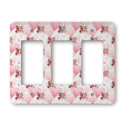 Hearts & Bunnies Rocker Style Light Switch Cover - Three Switch