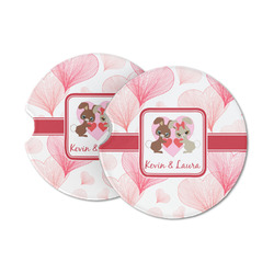 Hearts & Bunnies Sandstone Car Coasters (Personalized)