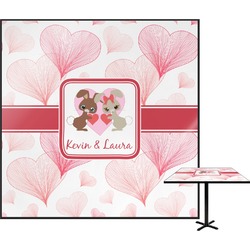 Hearts & Bunnies Square Table Top - 24" (Personalized)