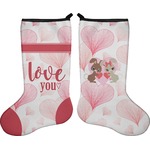 Hearts & Bunnies Holiday Stocking - Double-Sided - Neoprene