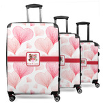 Hearts & Bunnies 3 Piece Luggage Set - 20" Carry On, 24" Medium Checked, 28" Large Checked (Personalized)