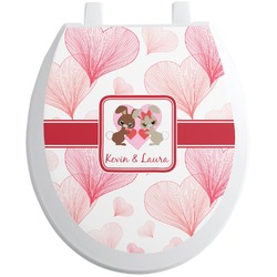 Hearts & Bunnies Toilet Seat Decal (Personalized)