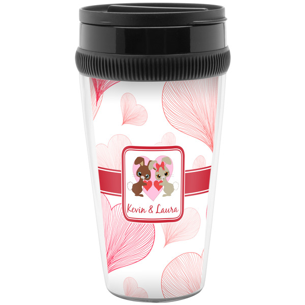 Custom Hearts & Bunnies Acrylic Travel Mug without Handle (Personalized)