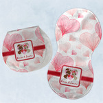 Hearts & Bunnies Burp Pads - Velour - Set of 2 w/ Couple's Names