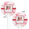 Hearts & Bunnies White Plastic 5.5" Stir Stick - Double Sided - Round - Front & Back