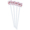 Hearts & Bunnies White Plastic Stir Stick - Double Sided - Square - Front