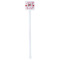 Hearts & Bunnies White Plastic Stir Stick - Double Sided - Square - Single Stick