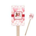 Hearts & Bunnies Rectangle Wooden Stir Sticks (Personalized)