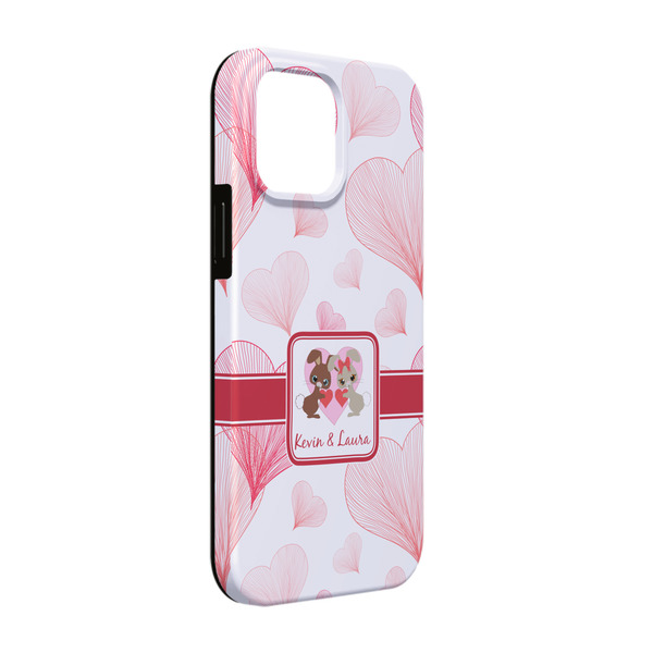 Custom Hearts & Bunnies iPhone Case - Rubber Lined - iPhone 13 Pro (Personalized)