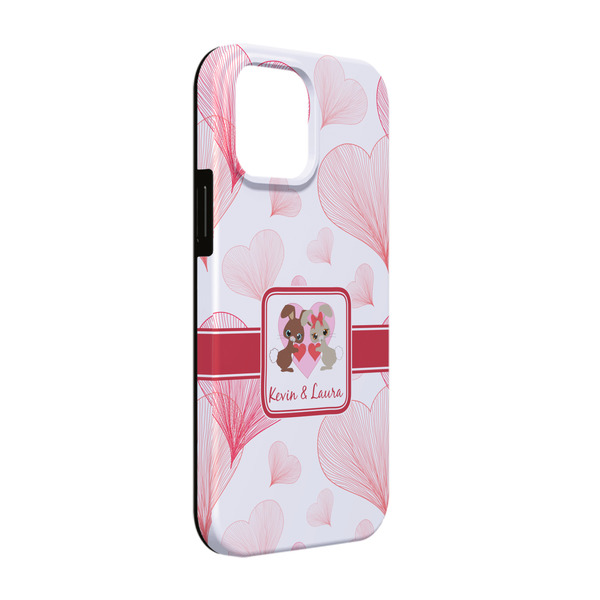 Custom Hearts & Bunnies iPhone Case - Rubber Lined - iPhone 13 (Personalized)