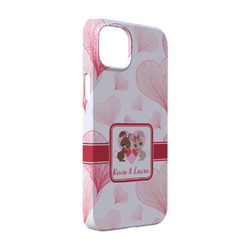 Hearts & Bunnies iPhone Case - Plastic - iPhone 14 Pro (Personalized)