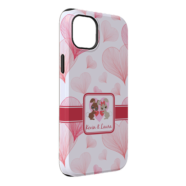 Custom Hearts & Bunnies iPhone Case - Rubber Lined - iPhone 14 Pro Max (Personalized)