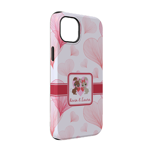 Custom Hearts & Bunnies iPhone Case - Rubber Lined - iPhone 14 (Personalized)