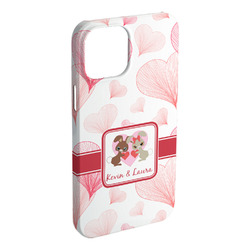 Hearts & Bunnies iPhone Case - Plastic - iPhone 15 Pro Max (Personalized)
