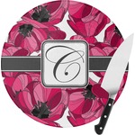 Tulips Round Glass Cutting Board - Small (Personalized)