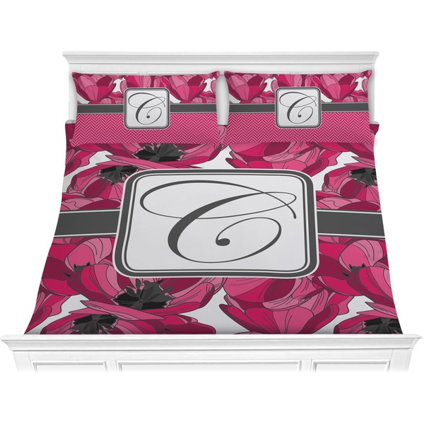 Custom Tulips Comforter Set - King (Personalized)