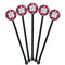 Tulips Black Plastic 5.5" Stir Stick - Round - Fan View