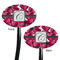 Tulips Black Plastic 7" Stir Stick - Double Sided - Oval - Front & Back