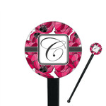 Tulips 7" Round Plastic Stir Sticks - Black - Double Sided (Personalized)