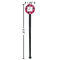 Tulips Black Plastic 7" Stir Stick - Round - Dimensions