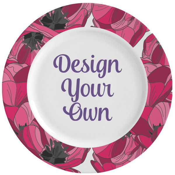 Custom Tulips Ceramic Dinner Plates (Set of 4) (Personalized)