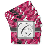 Tulips Cork Coaster - Set of 4 w/ Initial