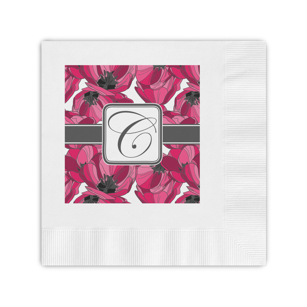 Custom Tulips Coined Cocktail Napkins (Personalized)