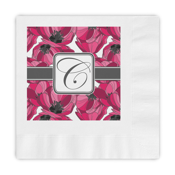 Custom Tulips Embossed Decorative Napkins (Personalized)