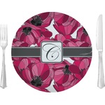 Tulips 10" Glass Lunch / Dinner Plates - Single or Set (Personalized)
