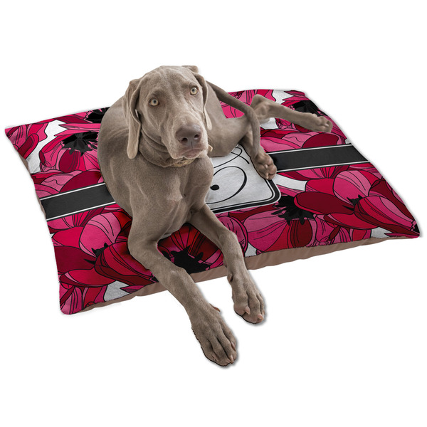 Custom Tulips Dog Bed - Large w/ Initial