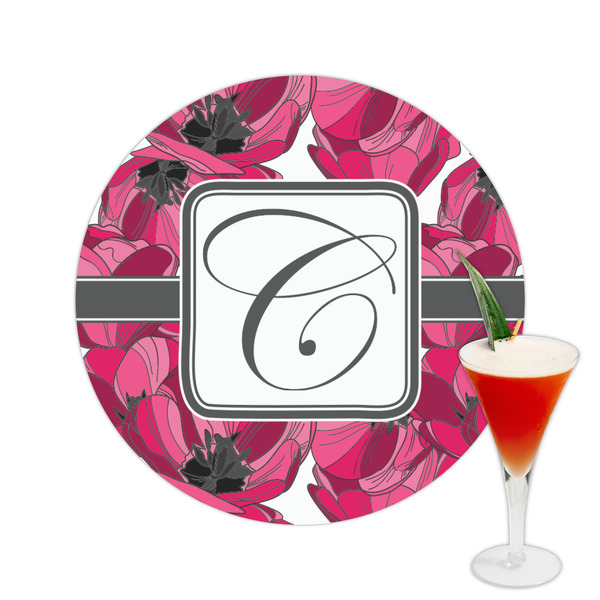 Custom Tulips Printed Drink Topper -  2.5" (Personalized)