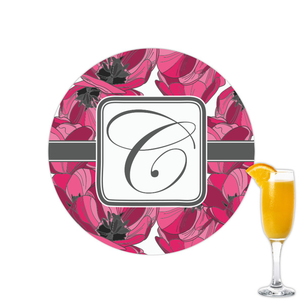 Custom Tulips Printed Drink Topper - 2.15" (Personalized)