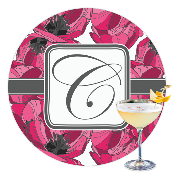 Custom Tulips Printed Drink Topper - 3.5" (Personalized)