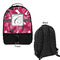 Tulips Large Backpack - Black - Front & Back View