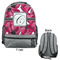 Tulips Large Backpack - Gray - Front & Back View