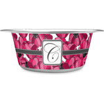 Tulips Stainless Steel Dog Bowl (Personalized)