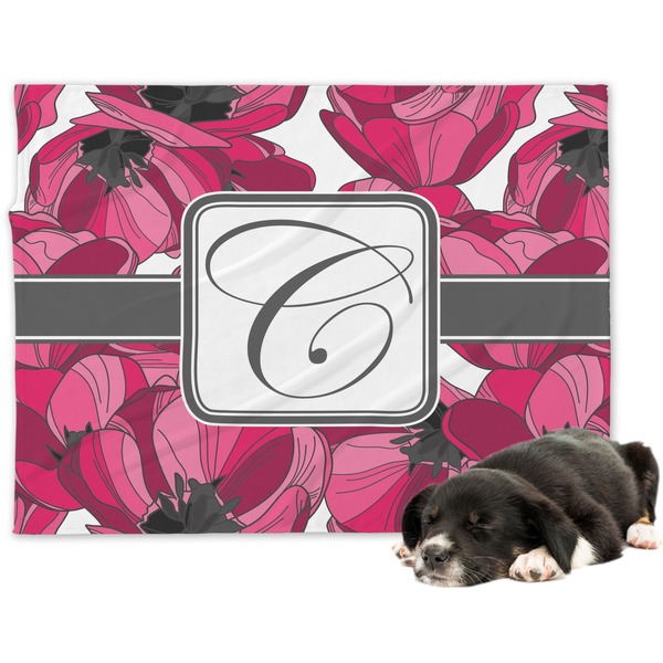 Custom Tulips Dog Blanket - Large (Personalized)